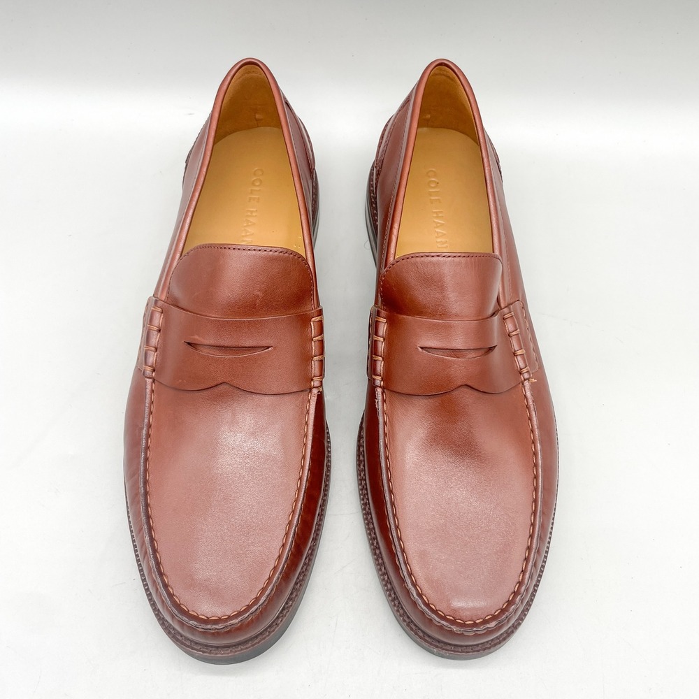 Cole Haan Mens 13M Penny Loafers British Tan Leather Classic Preppy Casual Dress